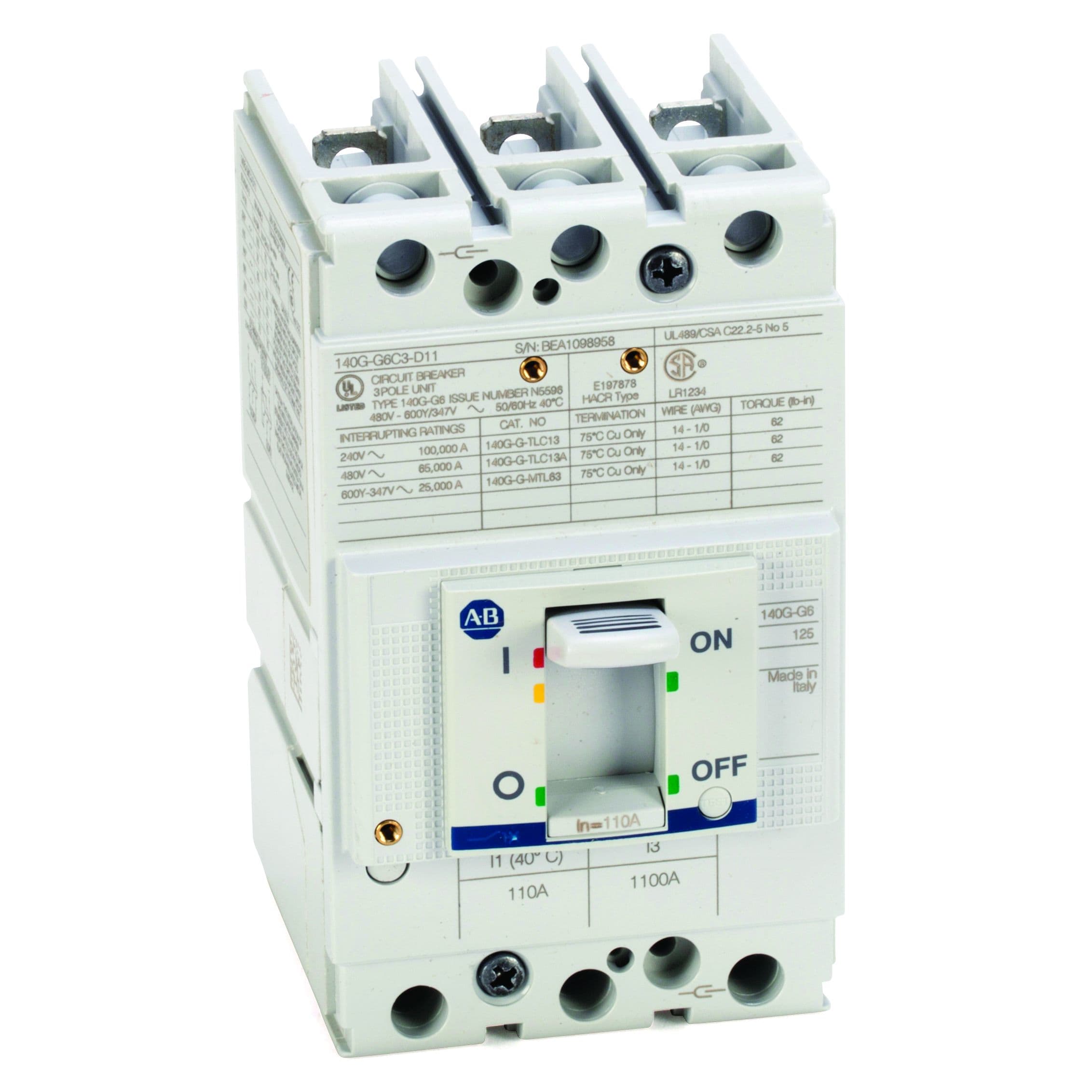 Allen-Bradley - 140G 125A Frame Molded Case Ck